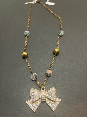 Gold Crystal Beaded Necklace